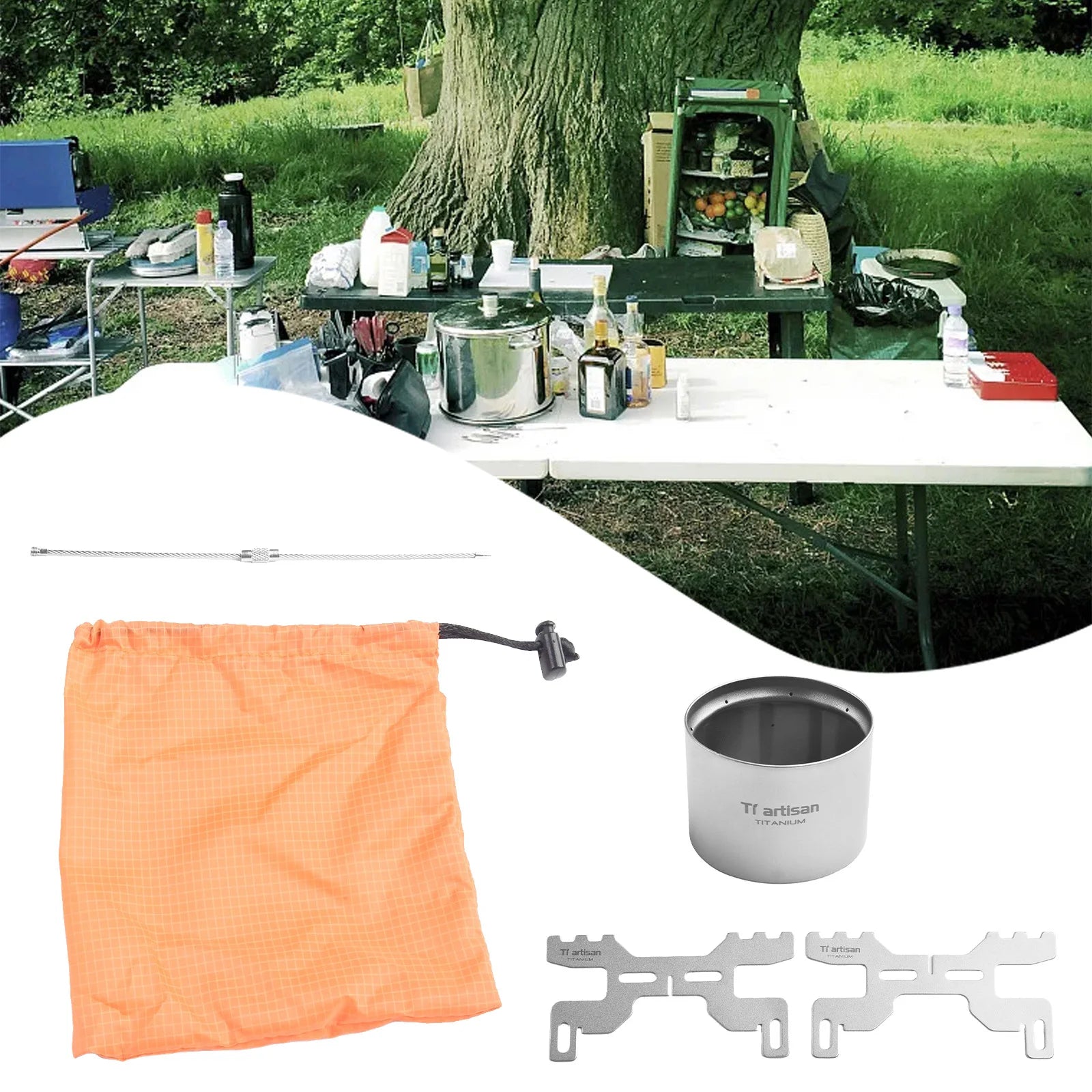 70ml Camping Titanium Alcohol Stove Lightweight Liquid For Furnace Titanium Alcohol Stove Outdoor Camping Accessories