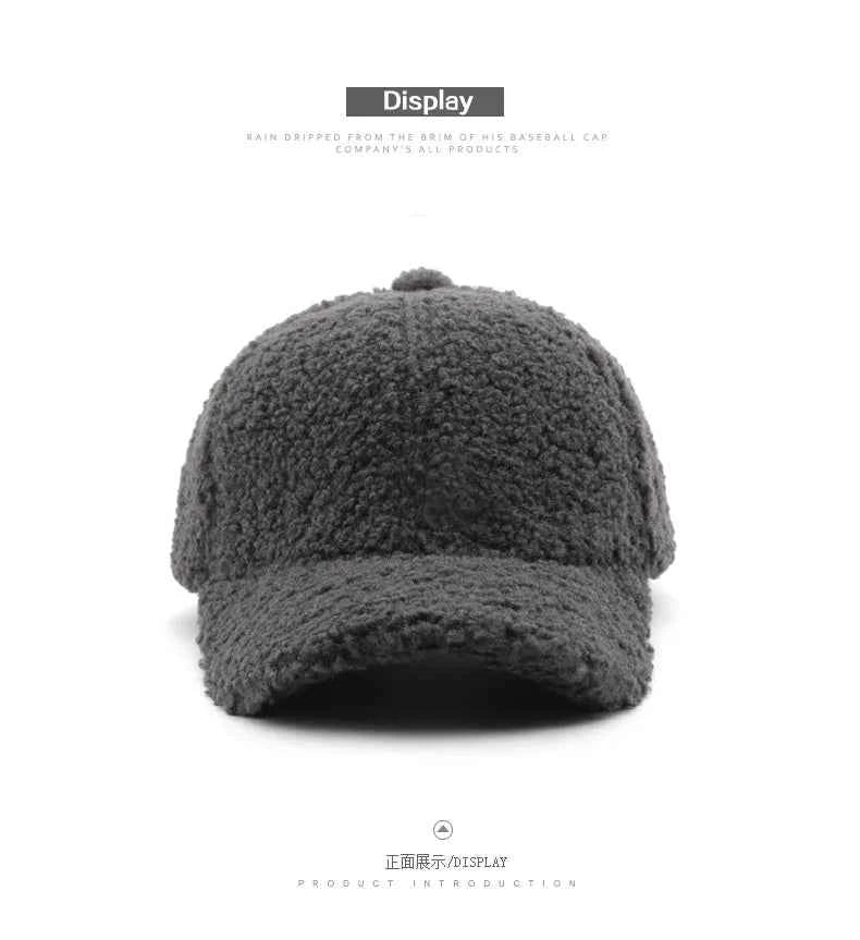 Autumn Winter Baseball Cap Women Artificial Lamb Wool Hats Keep Warm Cap Plush Baseball Caps Spring Baseball Cap Solid Sunshade