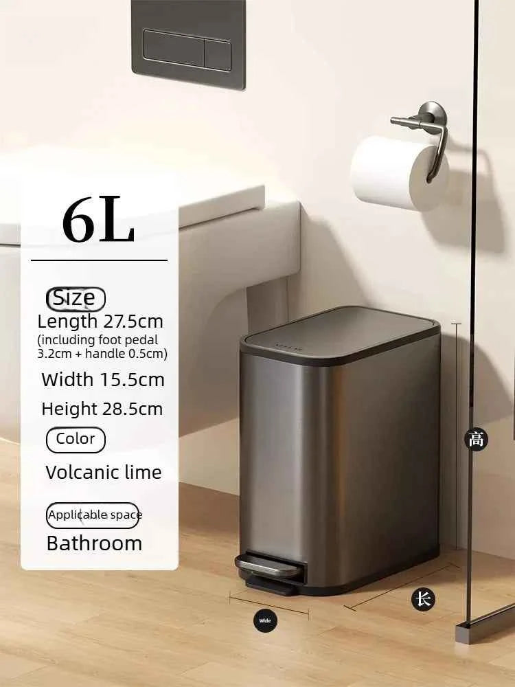 Kitchen Bin Large Large Capacity New Household Living Room Light Luxury High-grade Stainless Steel Italian Style Furniture