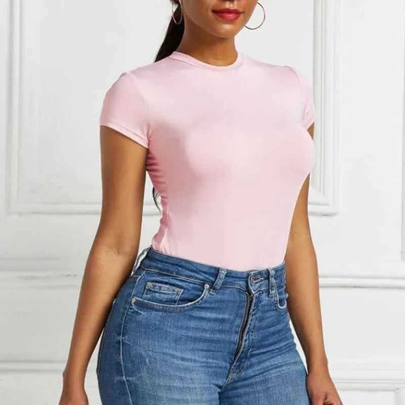 Women's Tops Summer Bodysuit Daily Irregular Breathable Fashion Lady Jumpsuit Top Sexy T-shirts Solid Color Bottom Layer Shirt
