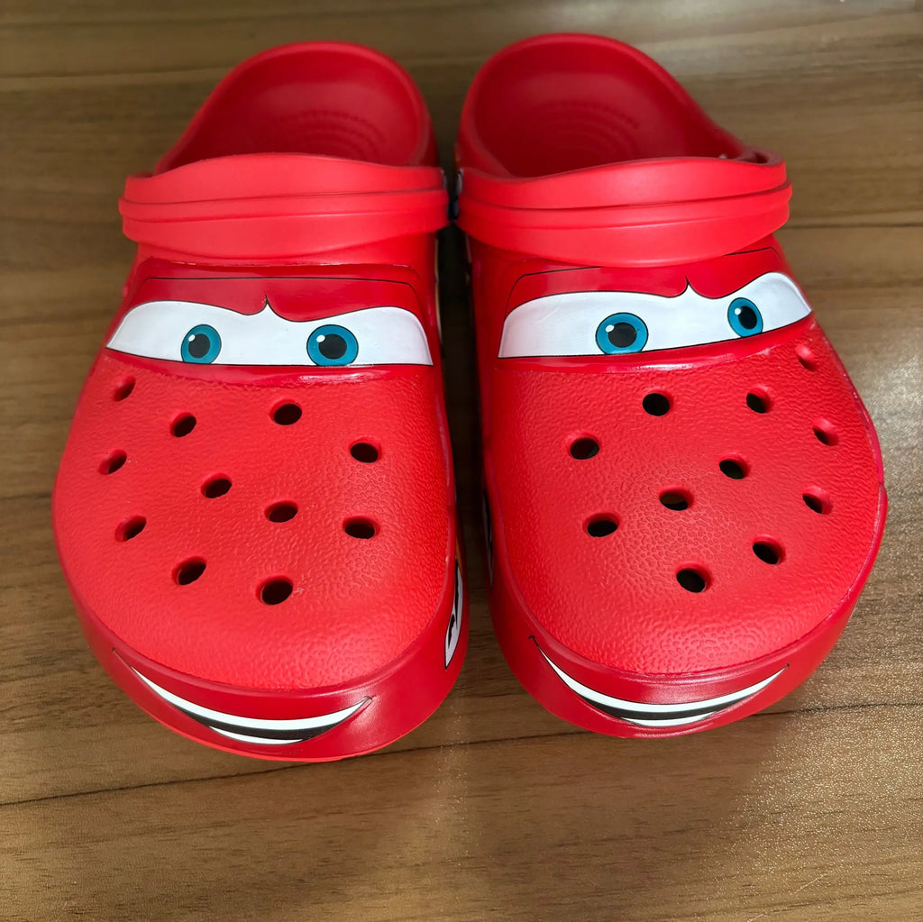 New Mcqueens Cartoon Slippers  Waterproof Eva Outdoor Sandals With Breathable Holes Adult Casual Beach Shoes Gift