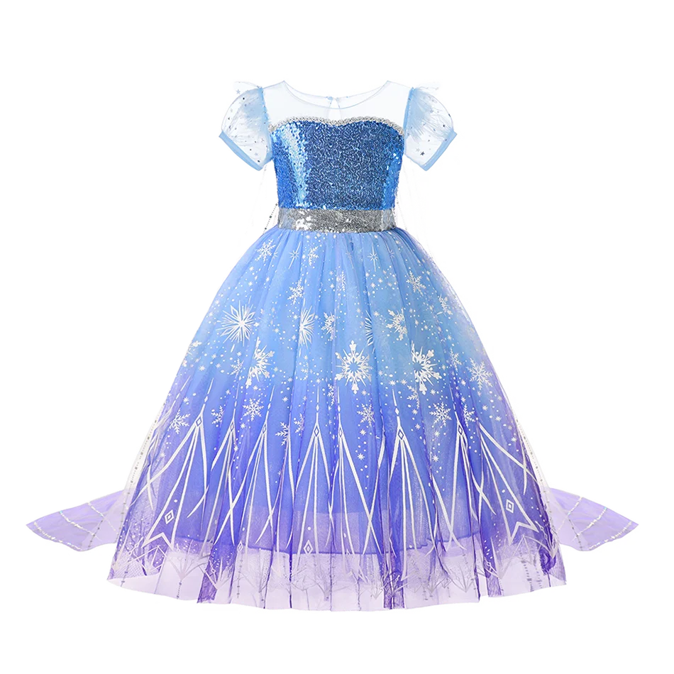 Kids Princess Cosplay Costume Girl Snow Queen Dress Halloween Carnival Clothes Cute Cosplay Evening Party Clothing for 2-10 Year