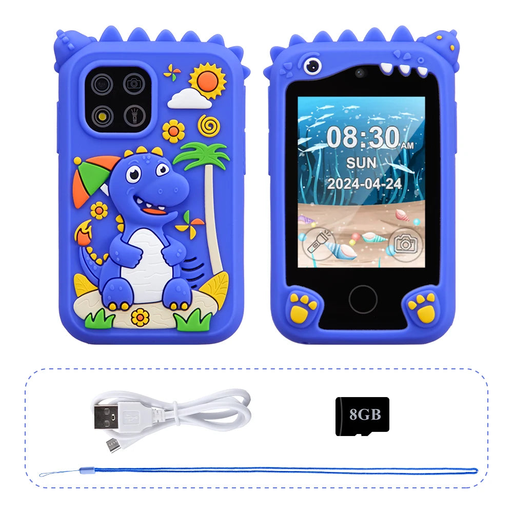 Kids Smart Phone Camera Toys Touchscreen Unicorn Baby Mobile MP3 Player Digital Camera Educational Toys for Girls Boys Age 3-8