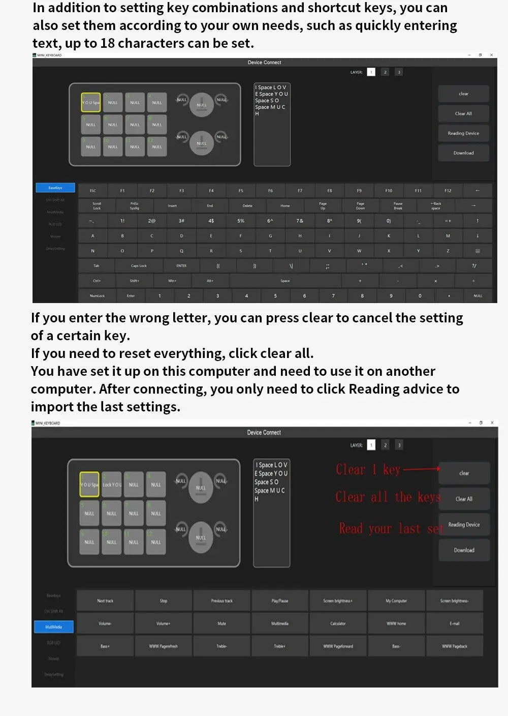 Programming Macro Custom 2 Knob Bluetooth Keyboard RGB 12 Key Copy Paste Mini Button Gaming Keypad Mechanical Hotswap Macropad