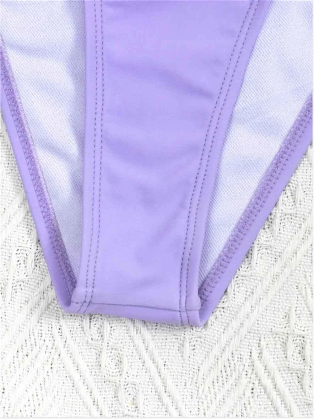 Sexy Rhinestone Chain Micro Thong Bikini Women Swimwear Ruffled Bandeau Swimsuit Knotted Bathing Swimming Suit Bikinis Sets 2026