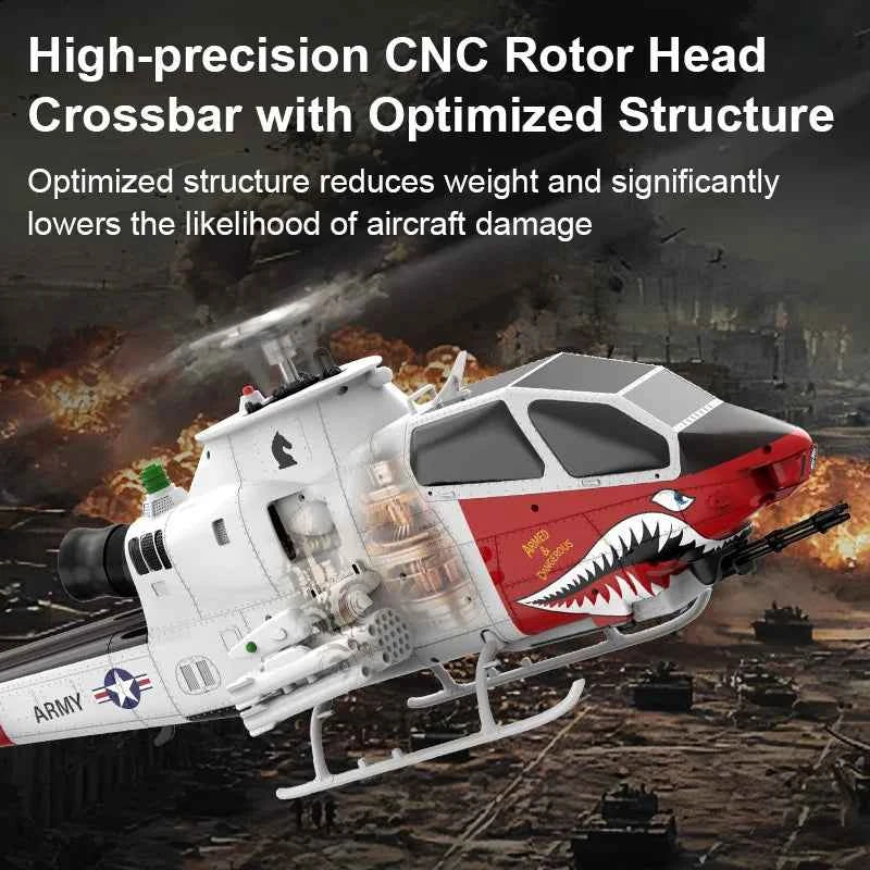 YXZNRC 1/32 Scale AH-1 ''Cobra'' Helicopter F112S 9CH GPS Positioning Optical Flow +LiDAR TOF Altitude Hold RC Helicopter RTF