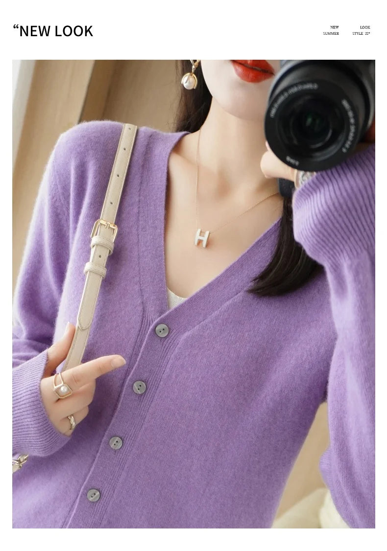 Women Cardigans 2025 Autumn Winter Single Breasted Knitwears Long Sleeve Warm Knit Cardigan Korean Fashion Spring casual Sweater