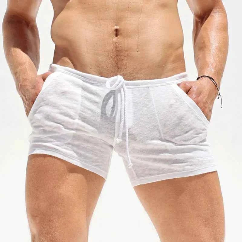 Men's Lightweight Bamboo Knit Home Shorts Summer Comfortable Lounge Sleepwear Elastic Waist Casual Breathable Soft Pajama