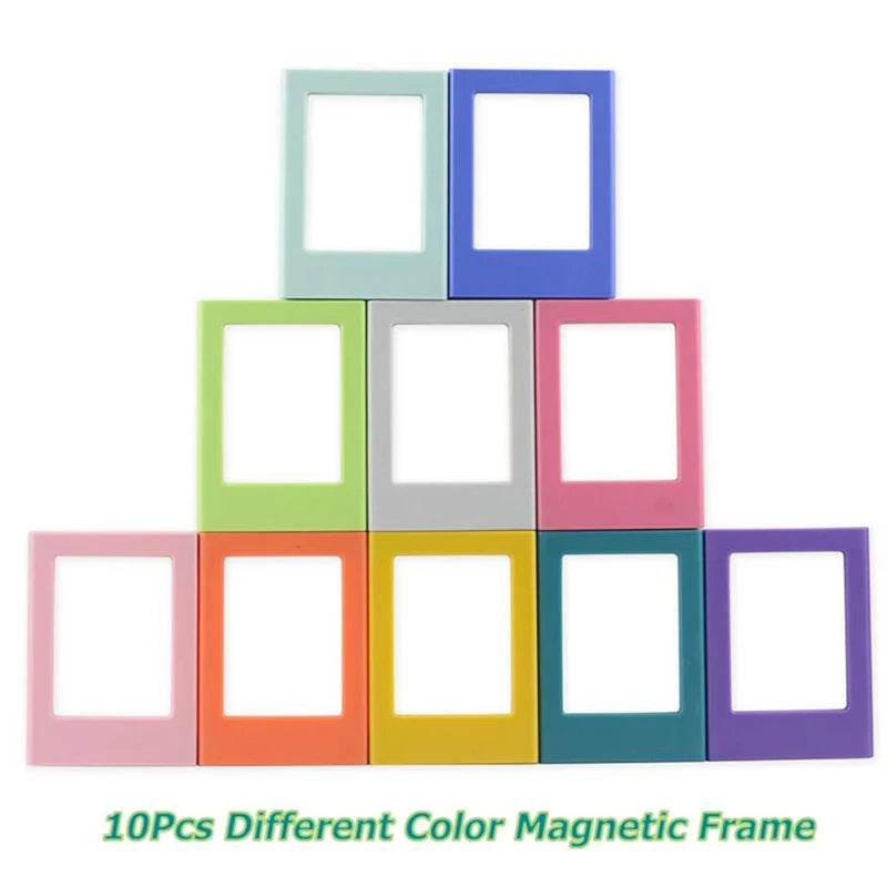 5/10Pcs 3inch Magnetic Photo Frames, Children's Growth Commemorative Photo Frames, Small Creative Magnetic Frames for Desktop Display, Home Office Decorations, Suitable for Instax Mini 12/11/Evo/40/7+/25/90/99/Se/Link2/3 Inst