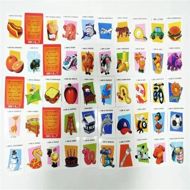 Kids Funny Cards Board Game Toy Family Party Game Guess Who I Am Game Parent-Child Interactive Educational Toy Gift for Boy Girl