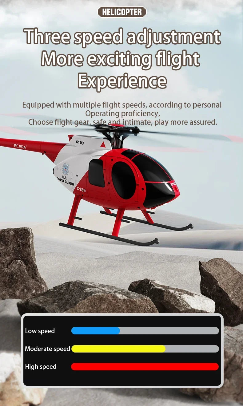 MD500 RC Helicopter 1:28 C189 Brushless Dual-motor Remote Control Model 6-Axis Gyro Aircraft Multifunctional Flying Machine Toy