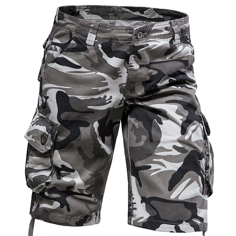 Tactical Cargo Shorts Men Camo Joggers Shorts Casual Outdoor Sports Half Pants Pocket Cotton Breathable Cargo Shorts