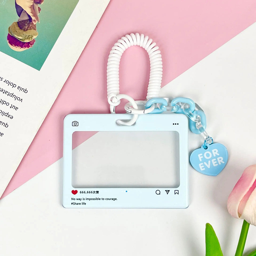 Cute dialog box transparent card cover student cartoon slider card pack game card ID card set pendant anti-lost