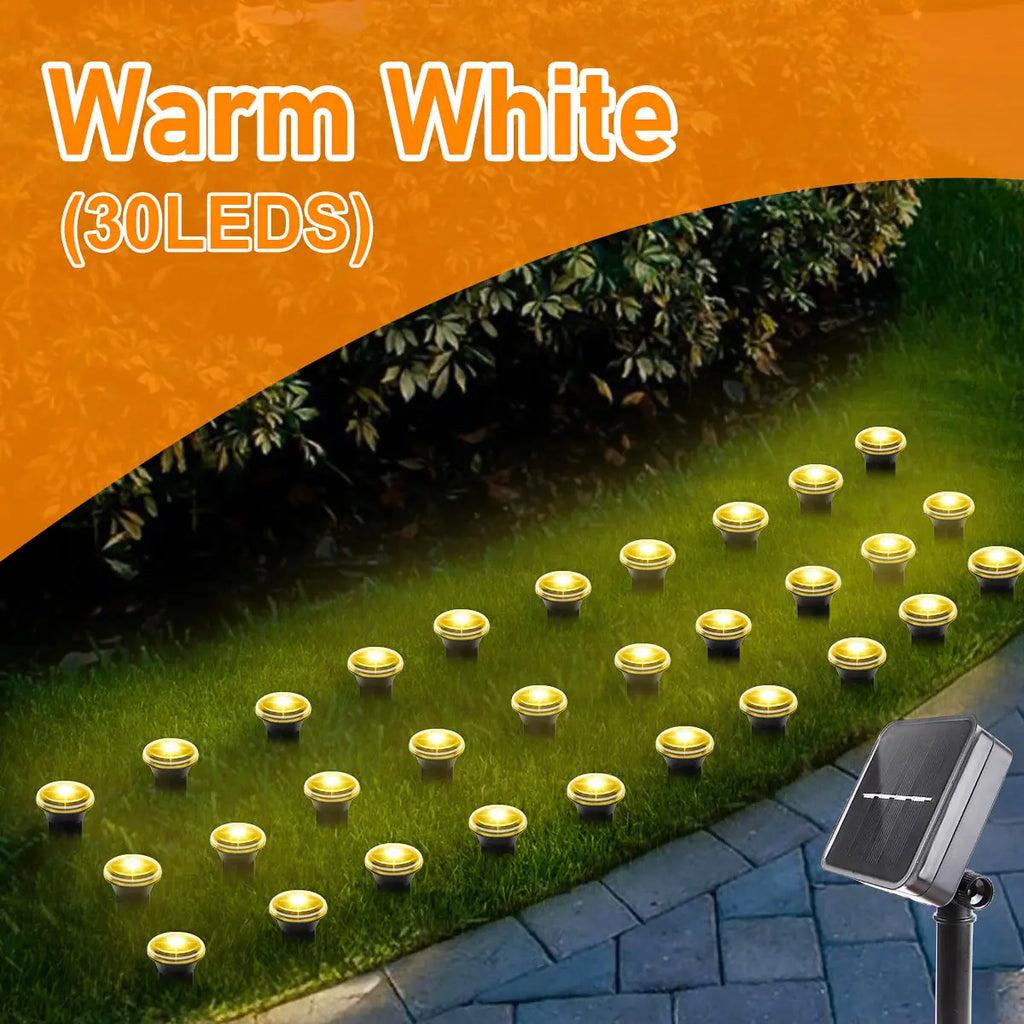 Solar Garden Lights 30LED Solar Lights Outdoor Waterproof Pilot Light String for Lawn Trails Camping Birthday Holiday Decorative