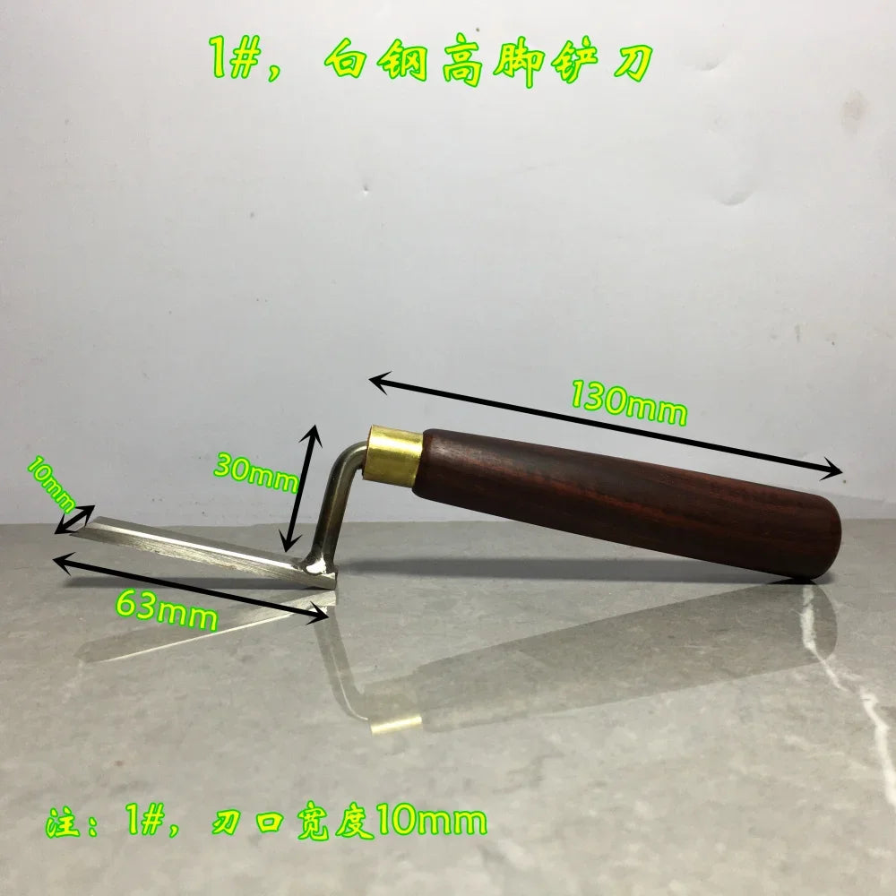 1 Set High Foot Shovel Woodworking Trimming Special Carving Chisel Flat Bottom Gooseneck Shovel Knife Hand Hardware Tools