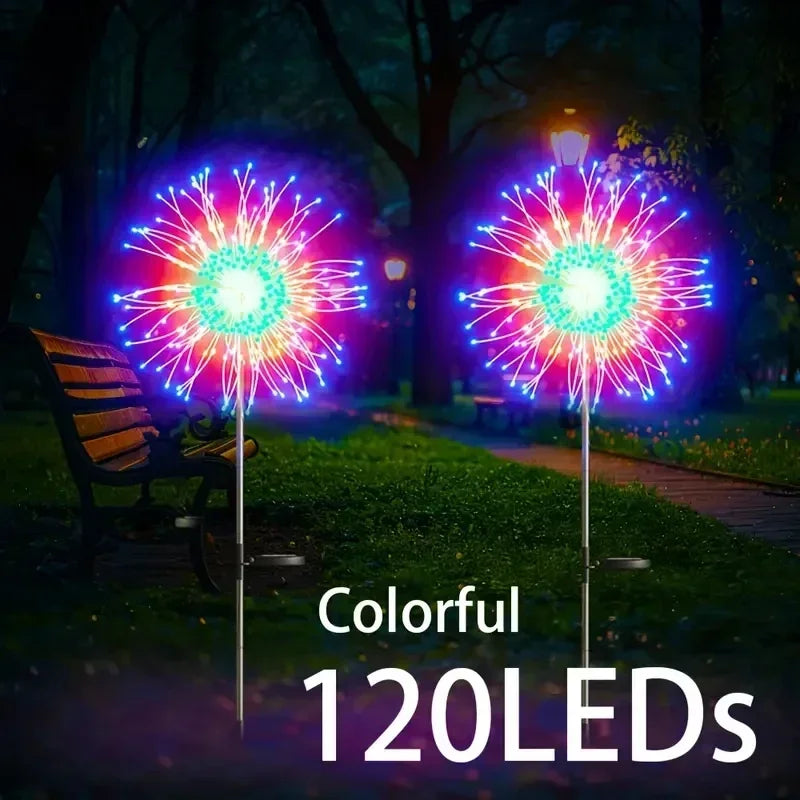 90/120LEDs Solar Garden Lights Solar Firework Lights Solar Lights Outdoor for Pathway Party Wedding Decorative Christmas