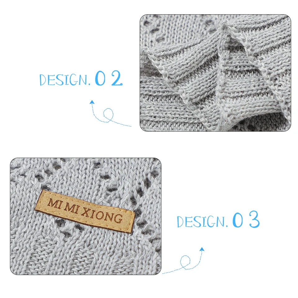 Baby Blanket Super Soft knitted Newborn Stroller Bed Sleeping Cover Toddler Infant Bedding Muslin Swaddle Wrapper 100*80CM Plaid