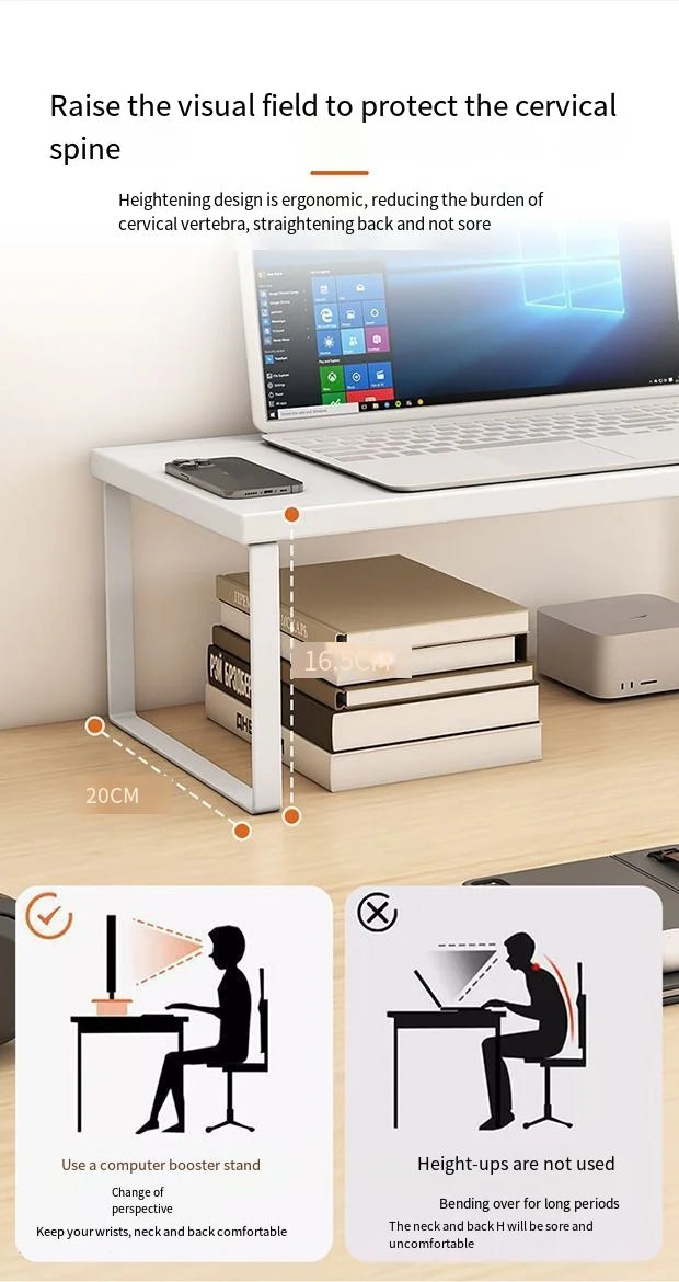 Multiple sizes desktop computer with elevated laptop display elevated dormitory desktop storage office screen base bracket