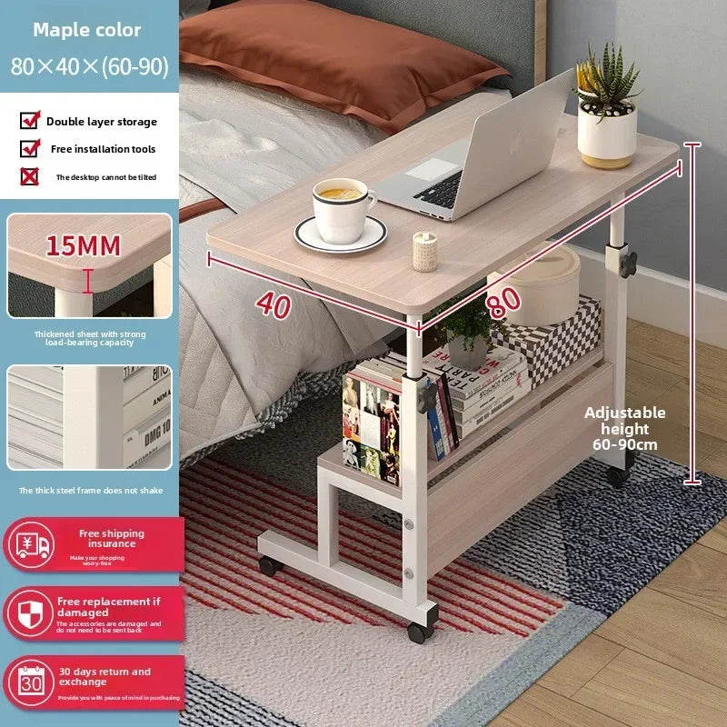 Computer desk Bedside table Mobile lifting small table Household small laptop holder with wheels