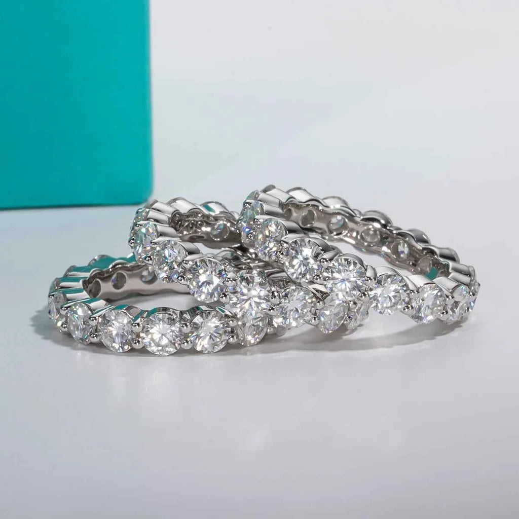 AnuJewel 4mm Moissanite Wedding Band Ring