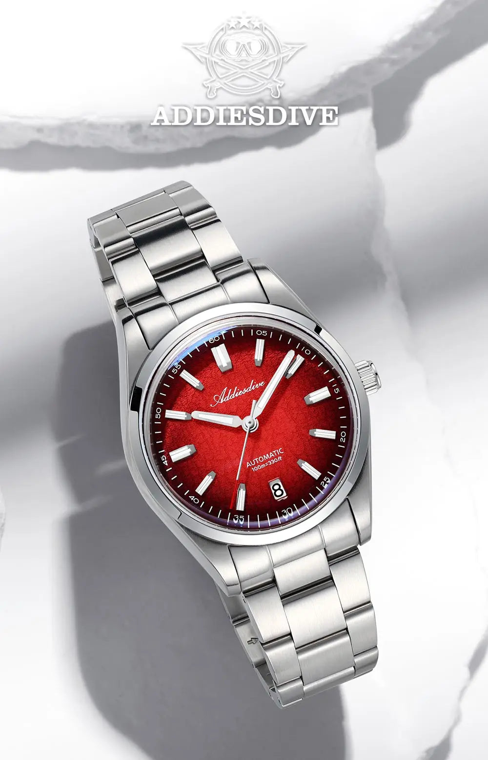 ADDIESDIVE Automatic Watch for Men Dress Mechanical Wristwatch Waterproof 100M Stainless Steel Luxury NH35 Automatic Watches Man