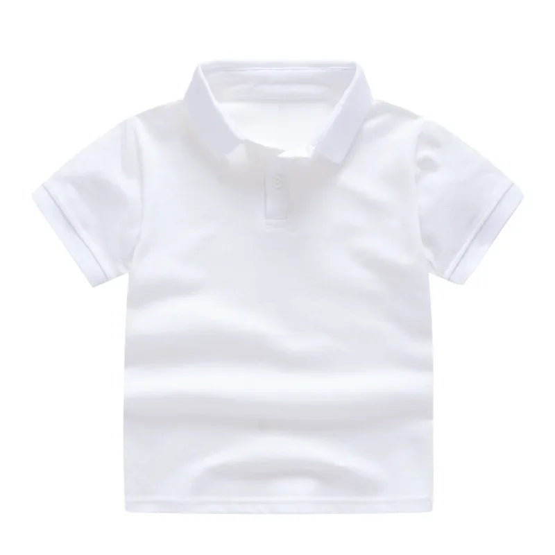 Summer Baby Boys Short Sleeve Solid Polo T-shirt Kids Cotton Clothes Toddler Girls Classical Polos T Shirt Tops School Uniform