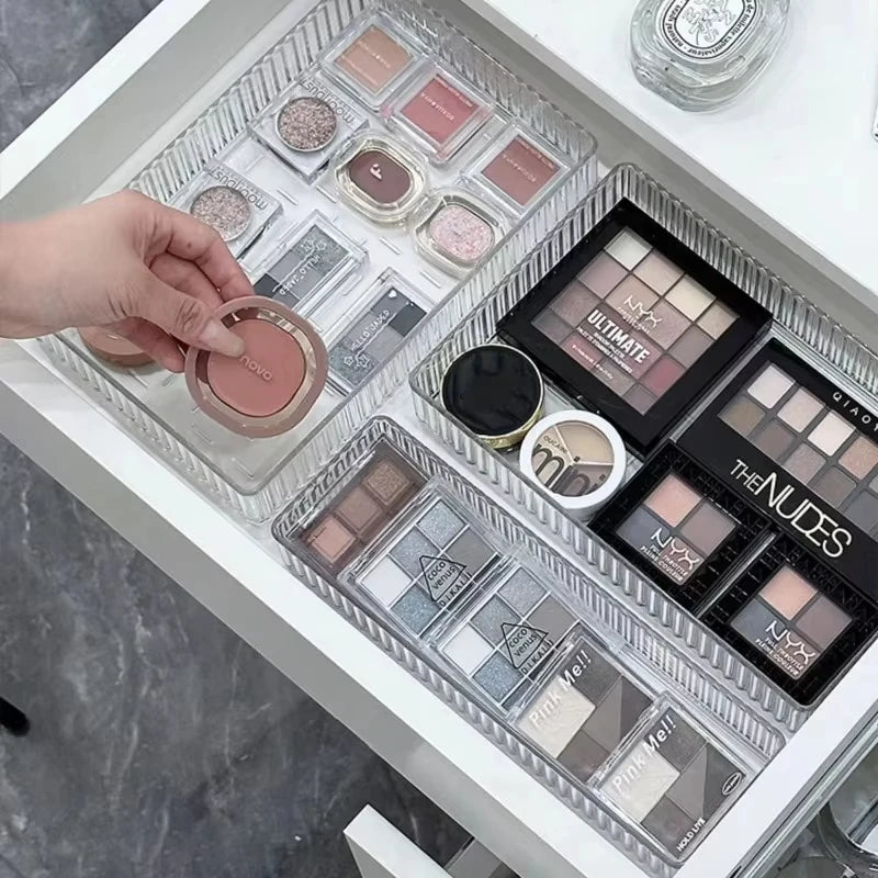 Desk Drawer Organizers Set Plastic Transparent Storage Box Bathroom Storage Makeup Organizer Boxes Clear Storage Box Acrylic Box