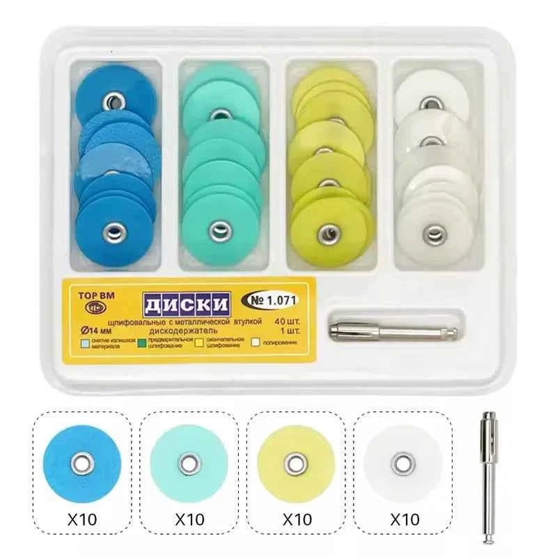 40pcs Dental Polishing Discs Holding Rod Mandrel Soflex Flexi Disc RA Shank Teeth Whitening Material Dentistry Tools Consumables