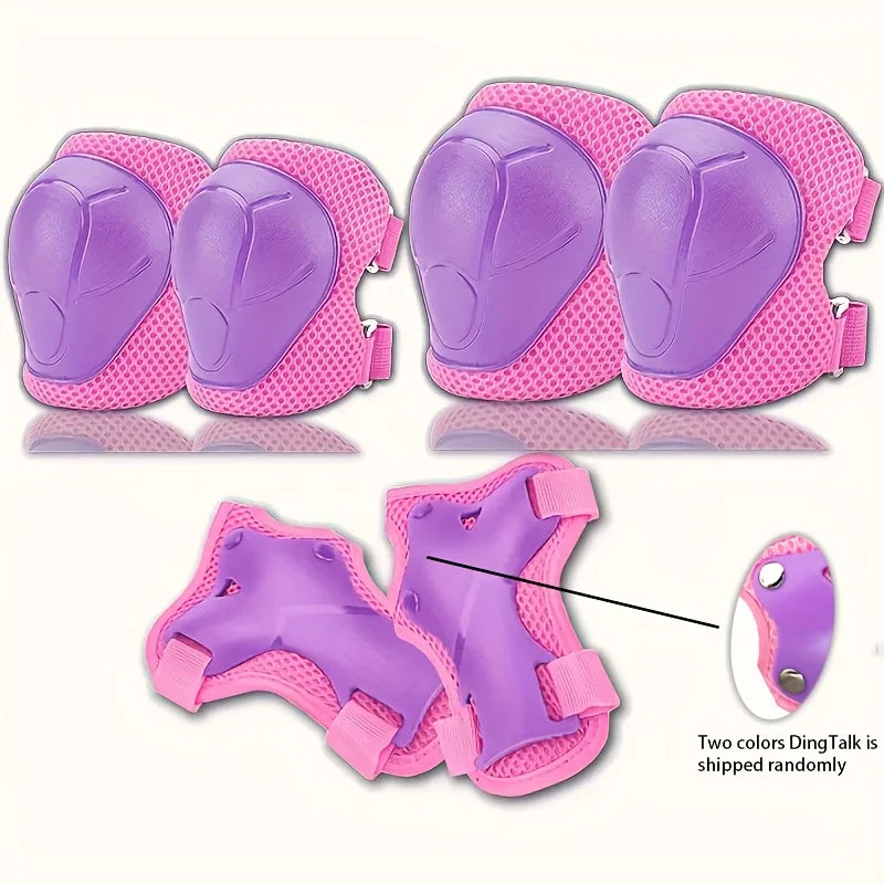 6Pcs Knee Pads for Kids， Knee Pads and Elbow Pads Set Toddler 3-10 Years Protective Gear Set for Girls Boys