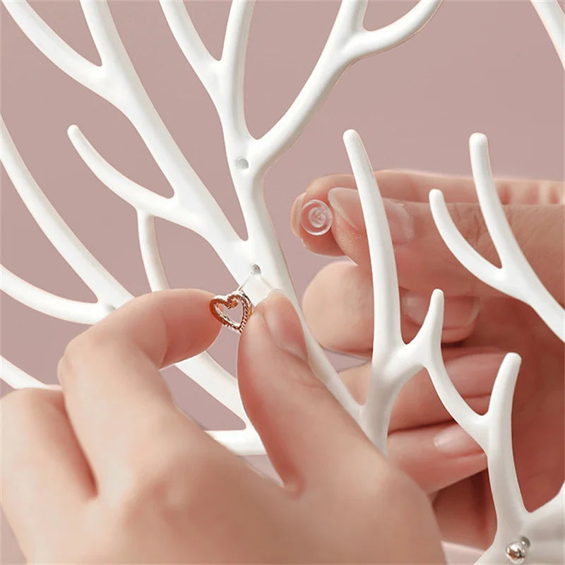 Antler Jewelry Display Stand With Tray Organizer