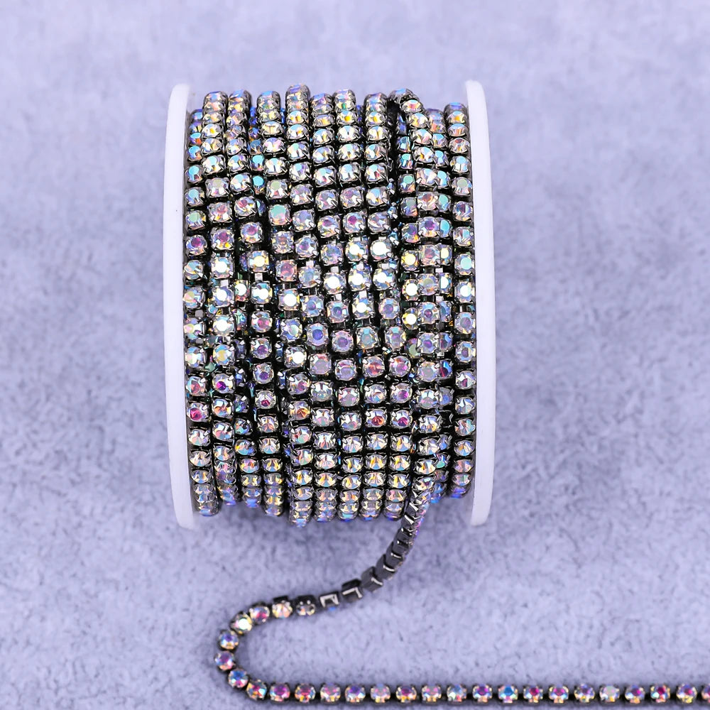 All Color Claw Chain Electrophoresi Rhinestones Trim Stone Gold Diamond Strass Decorative Applique Crystal Trimmings For Dresses