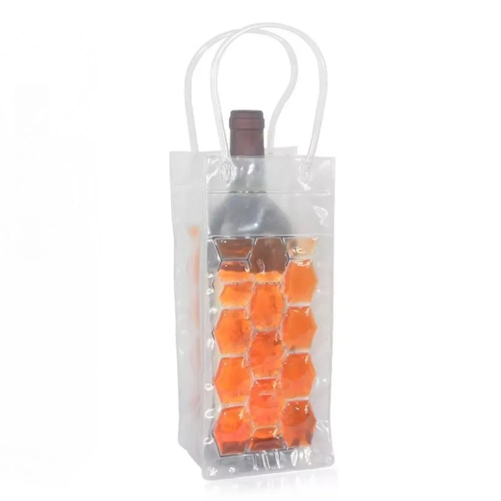 Portable Beer Iced Tote Bag Insulated Red Wine Handbag Outdoor Practical Portable PVC Gift Bag Wine Bottle Freezer Bag