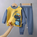 Spring Autumn Sleepwear Kids Comfort Cotton Pajamas Set Durable and Soft Unisex Cartoon Dinosaur for Boy Girl Children Clothes