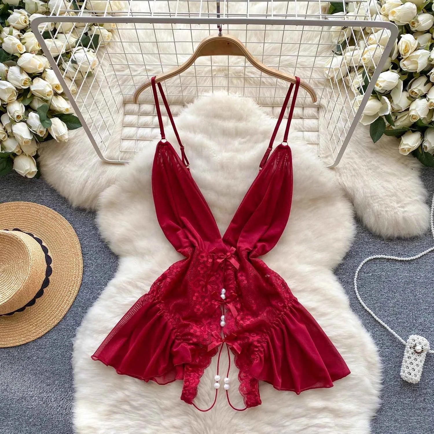 Girls Sexy Cute Japanese JK Uniform  Mini Checkered Strap Skirt Off Shoulder High Waist Elastic Cosplay Dress Hot Sweet Pajama