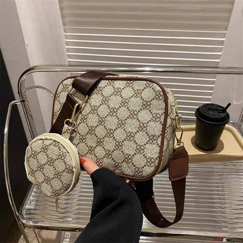 Vintage Pattern Crossbody Bags for Women Shoulder Shell Bag Trend Small Purse and Handbag Luxury Designer Female Square Bag