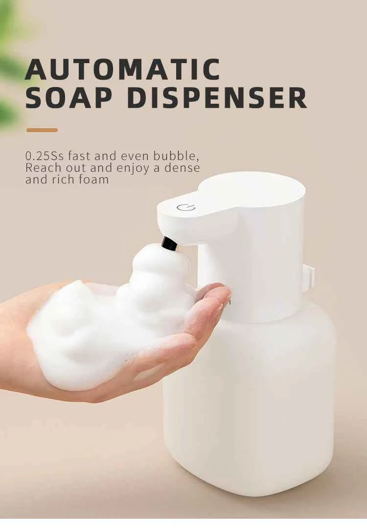 New Wall Mounted Automatic Soap Dispenser Foam Smart Hand Washing Machine 500ml Liquid Rechargeable Bathroom Induction Sensor