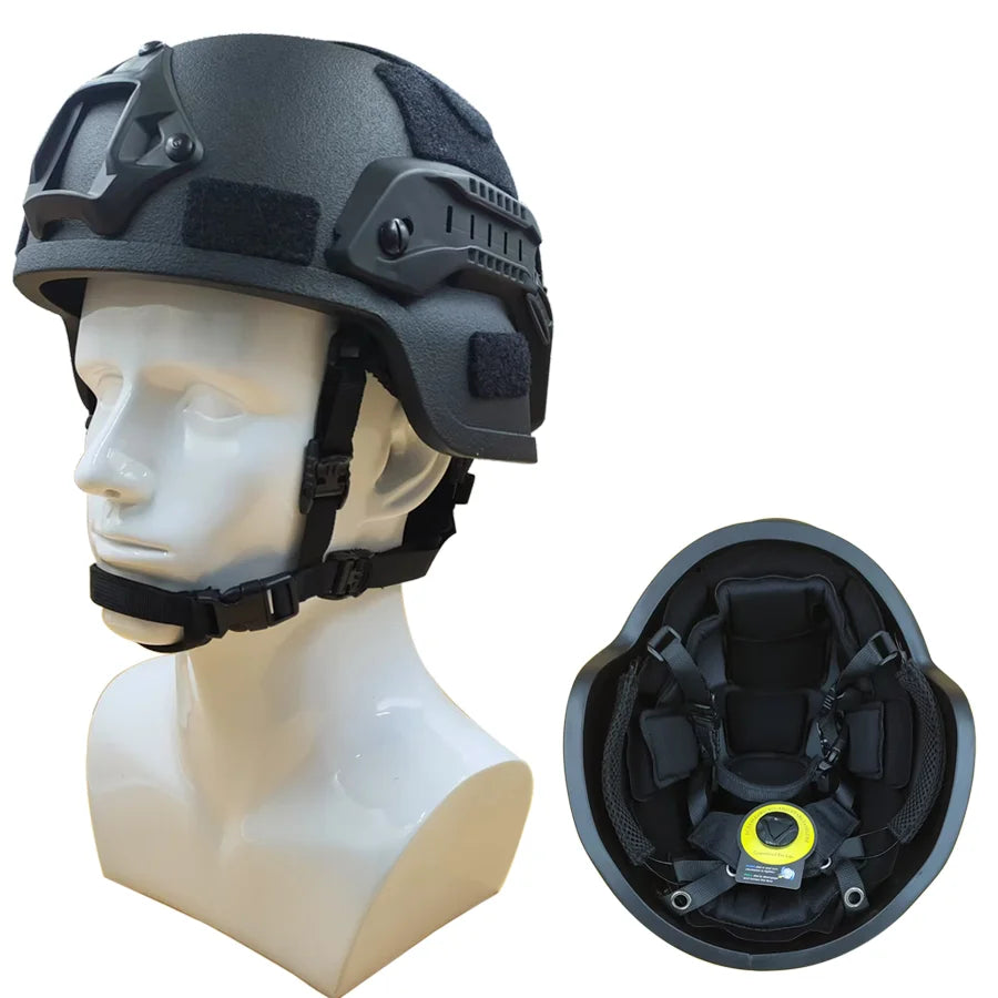 MICH Tactical Helmet with riot and impact protection. Built for field combat and military training.