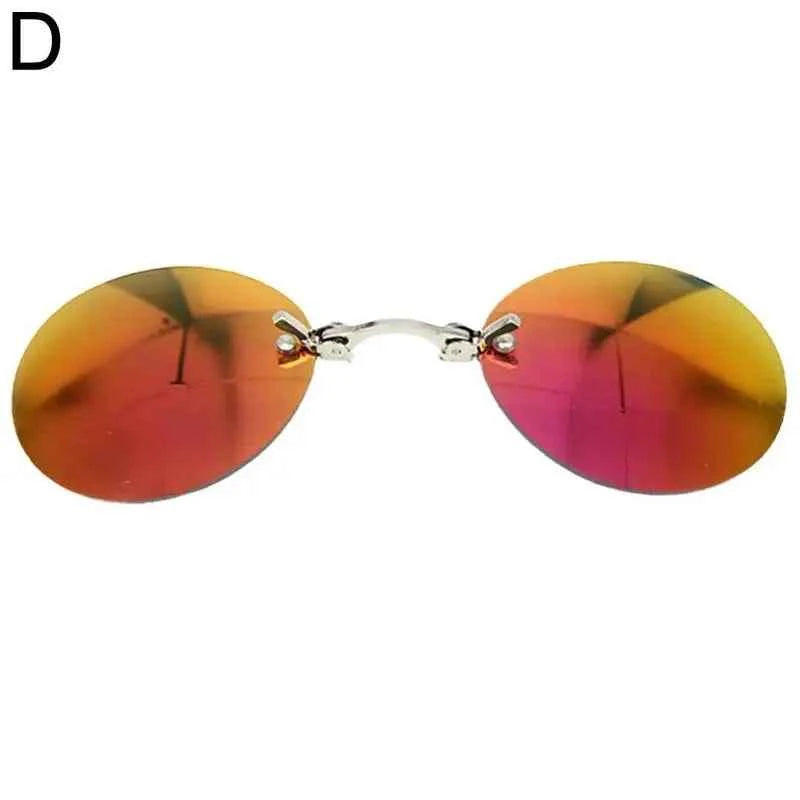 Sunglasses Mini Frameless Vintage Men Eyeglasses1/2pcs Clip On Nose Glasses Round Rimless Frameless Vintage Men Eyeglasses