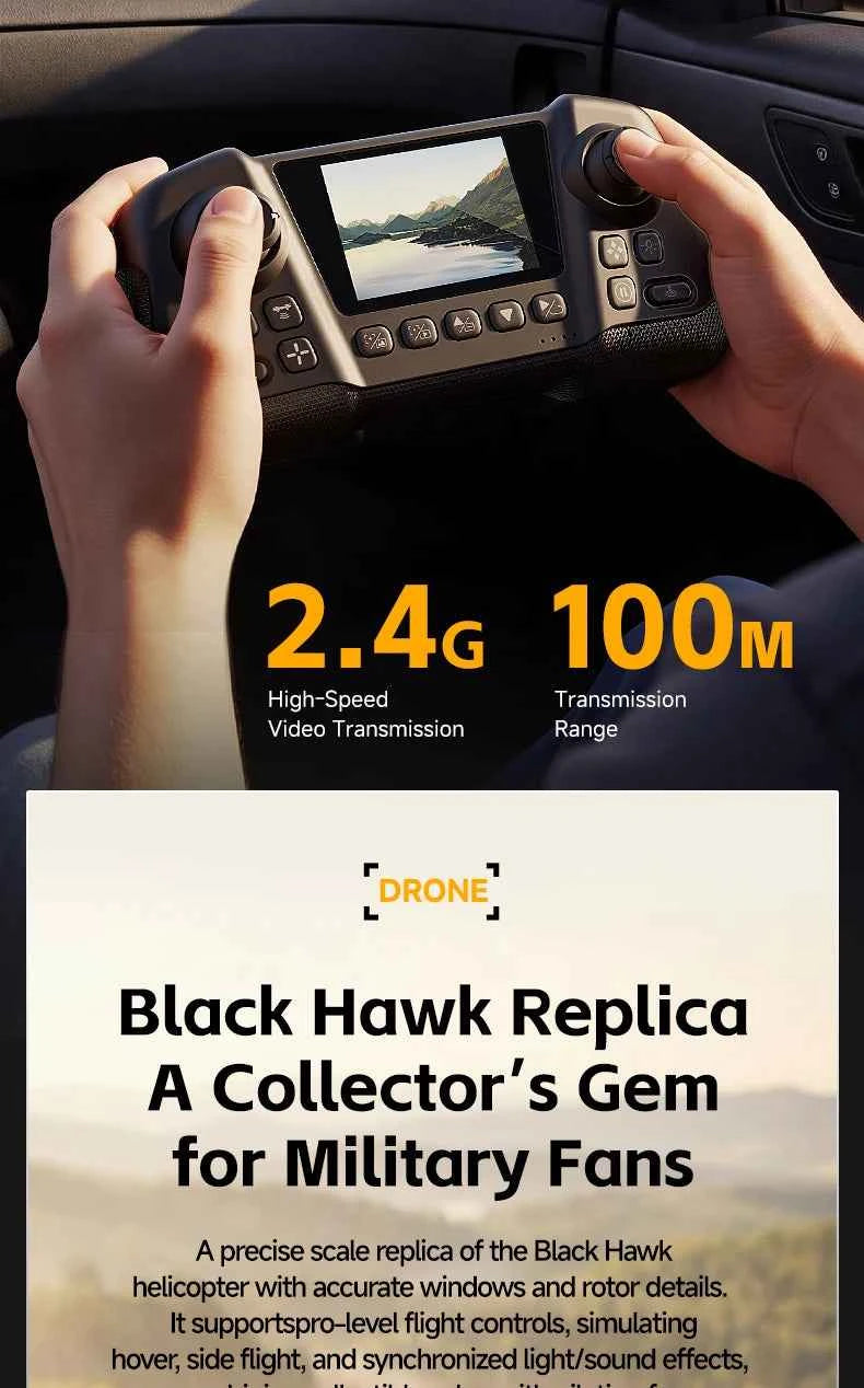 8K HD Camera RC Helicopter With LCD Screen Optical Flow Positioning One Key Takeoff WIFI FPV RC Airplane Single-Rotor Flybarless