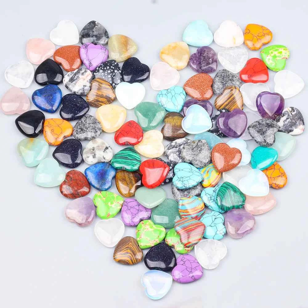 10/20/30PCS 20MM Heart Shape Stone Crystal Amethyst Love Healing Stones Irregular Mineral Gravel Specimen for Home Garden Decor