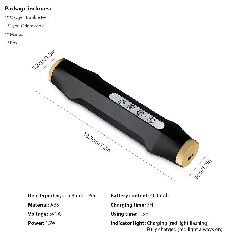 Portable Oxygen Bubble Facial Machine CO2 Bubble Pen Aqua Skin Face Cleansing SPA Beauty Device CO2 Pods Massager