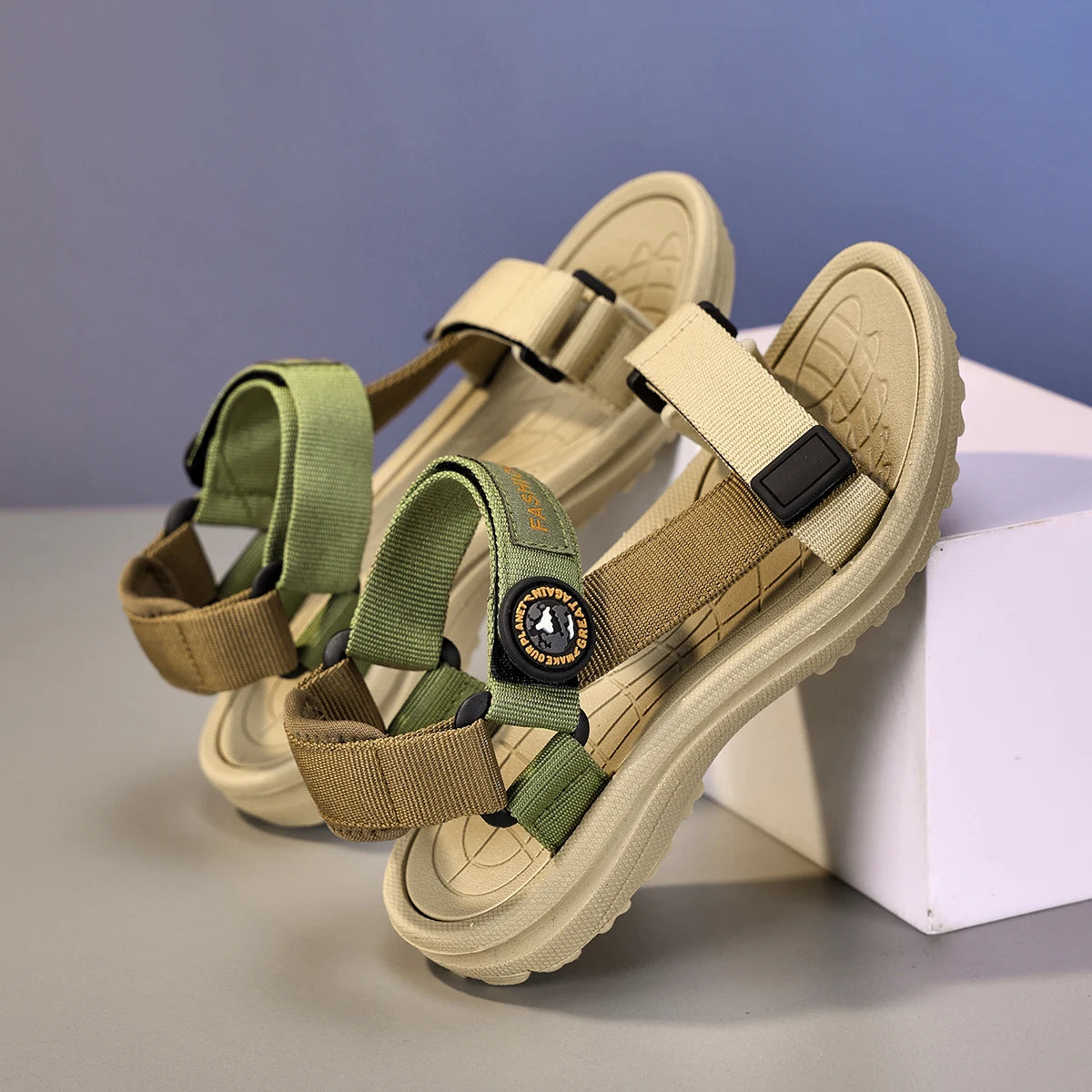 Summer Children Sandals Girls Boys Breathable Sports Running Non-Slip Soft Green Outdoor Beach Kids Casual Waking Sandals Shoes