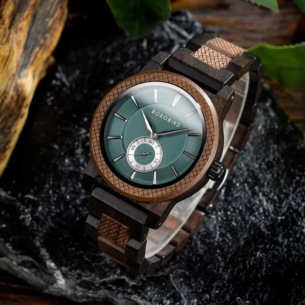 BOBOBIRD Wooden Watch Top Fashion Casual Clock Quartz Wristwatch Engraved Custom Logo Man Watches best man Gift Wood Box