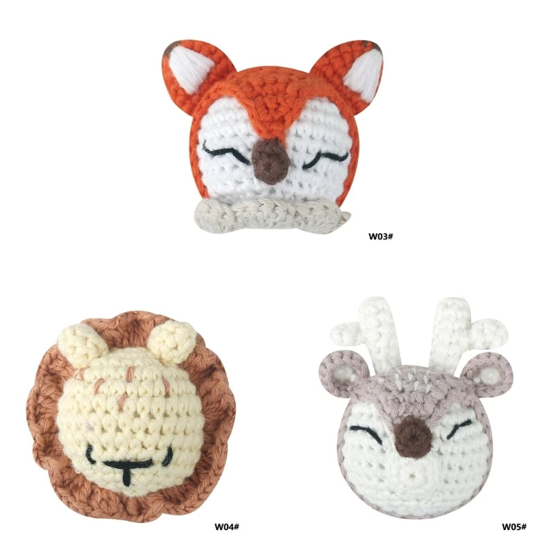 Crochet Animal Baby Pacifier Clip Accessories Handmade Knitted Bunny Teether Beads Newborn Nipple Clip Dummy Soother Holder Toy