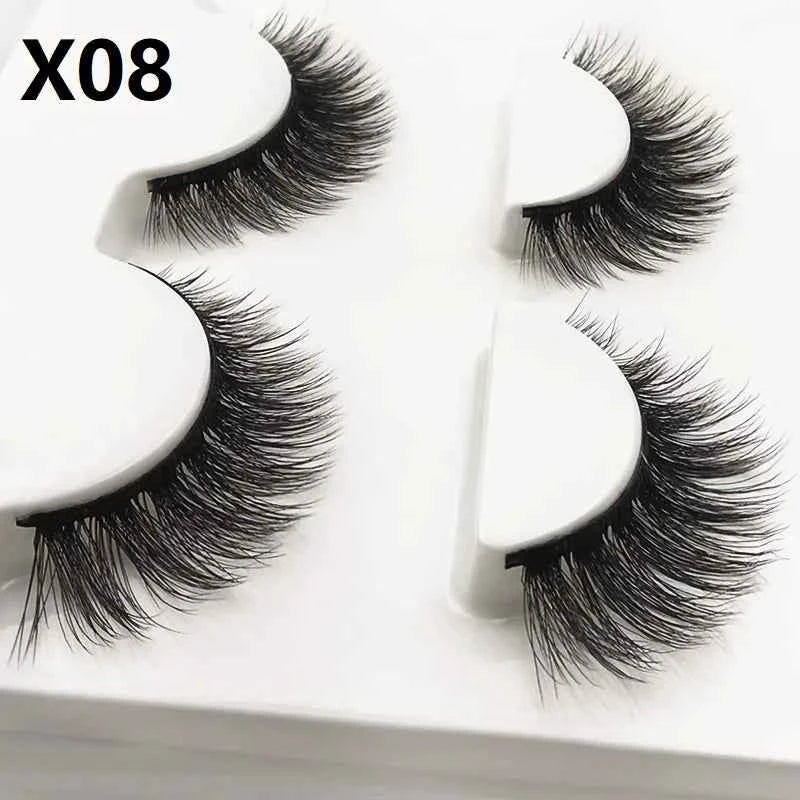 SHIDISHANGPIN 3 pairs 27 styles 3D Faux Mink Hair Soft False Eyelashes Fluffy Wispy Thick Fake Lash Handmade Eyelash Eye Makeup