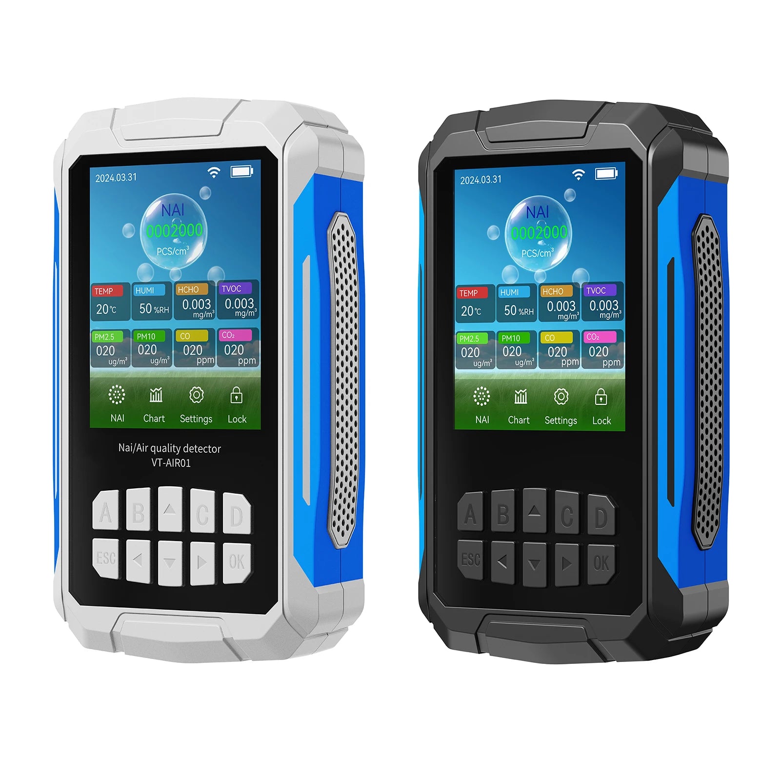 Portable Air Quality Detector Ionizer Meter with Alarm Function - Negative Ion Concentration Temperature Humidity Tester