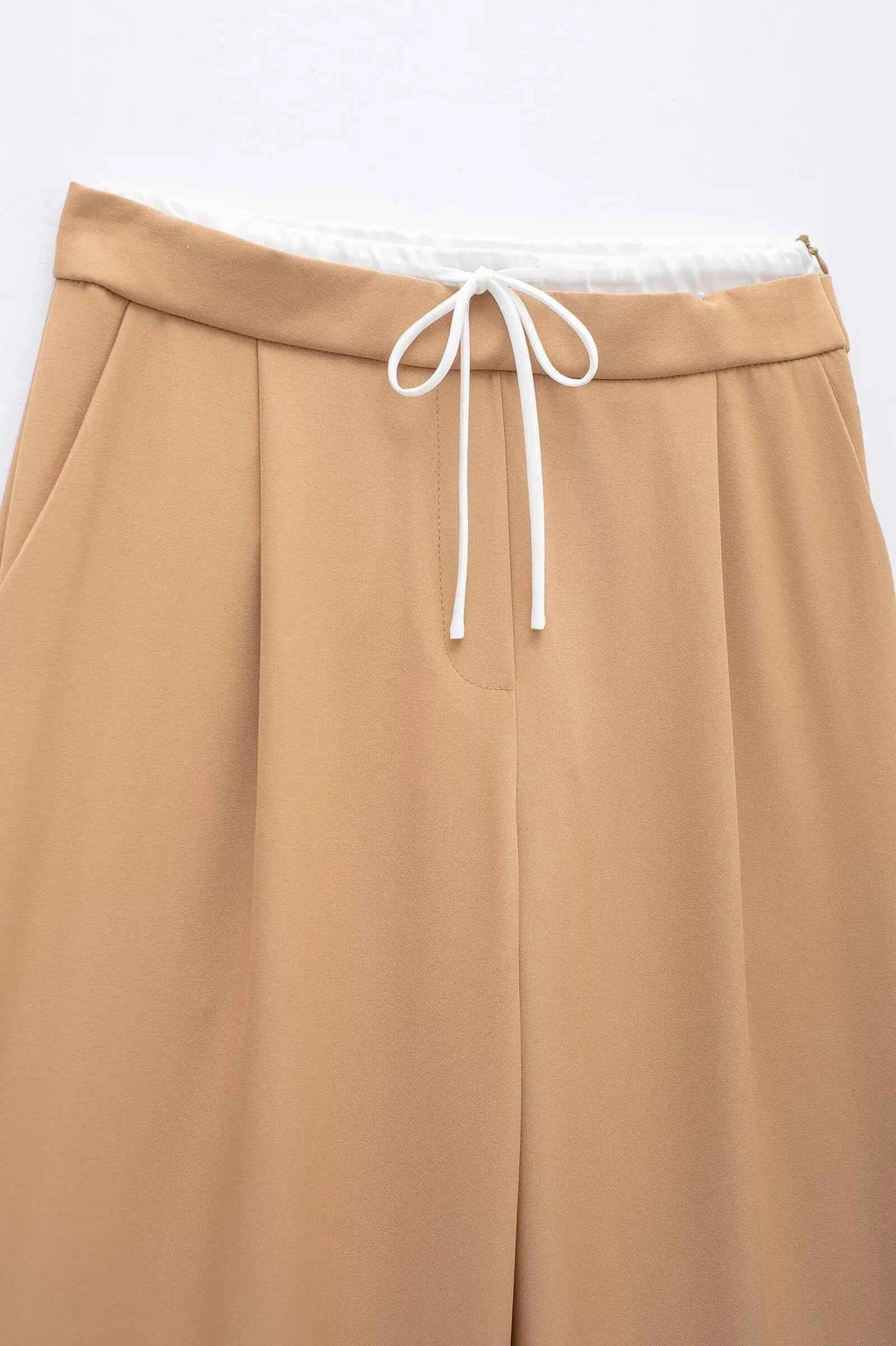 MUJER 2025 Wide Leg Pants for Women High Waist Baggy Pants Woman Summer Pleated Loose Pants Women Streetwear Tied Woman Trousers