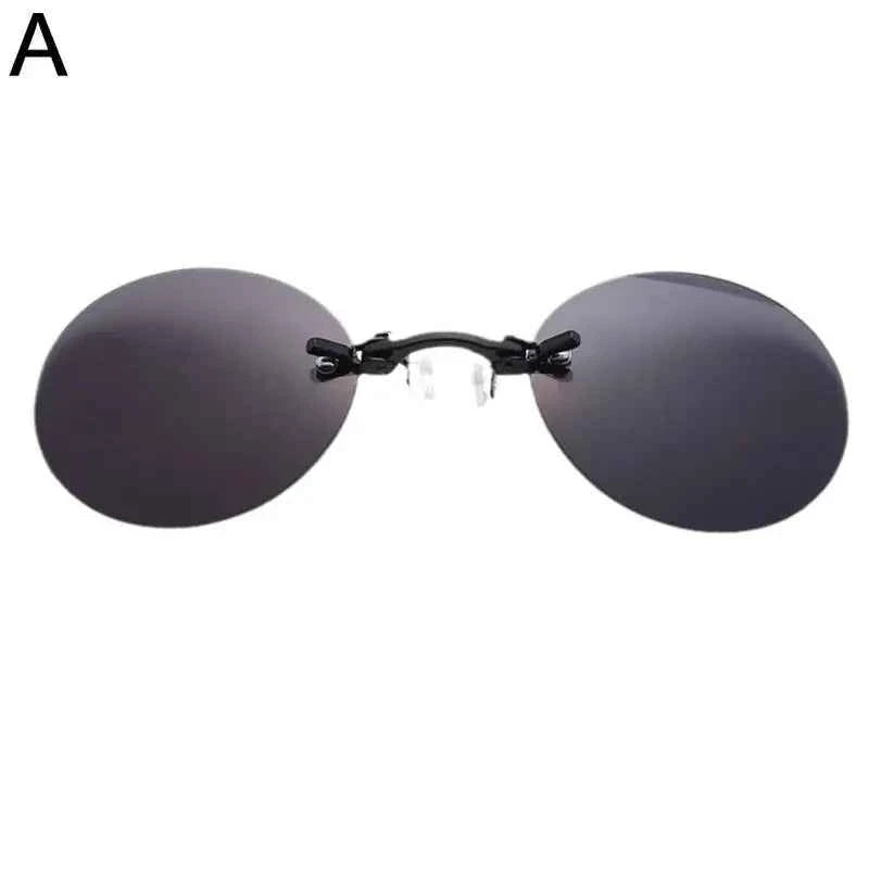 Sunglasses Mini Frameless Vintage Men Eyeglasses1/2pcs Clip On Nose Glasses Round Rimless Frameless Vintage Men Eyeglasses