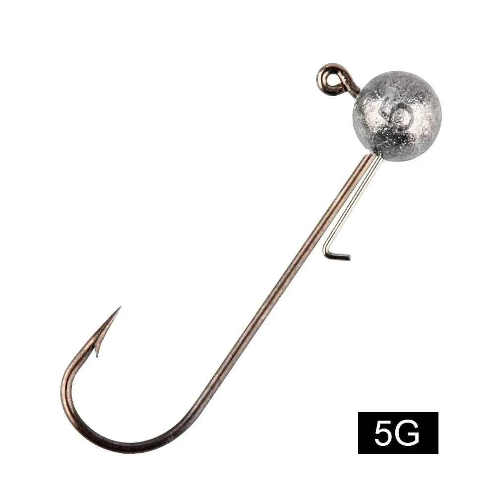 4PCS High Carbon Steel Jig Heads Fishing Hook 5g 7g 10g Long Shank round Ball Weights for Soft Lure Worm Accessory
