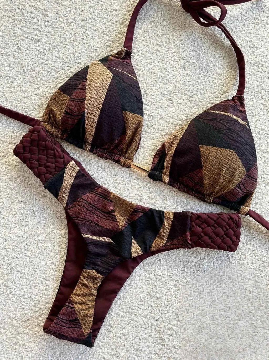 RUOTONSEPT Print Halter Mini Thong High Cut Bikini Female Swimsuit Women Swimwear Two-pieces Bikini set Bather Bathing Suit Swim